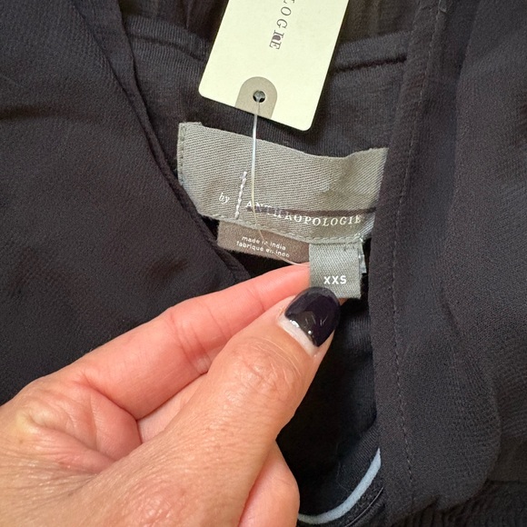 Anthropologie Smocked V-Neck Sheer Long Sleeve Blouse NWT - Picture 4 of 5